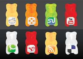 Gummy Social Icon Set - Free Vectors